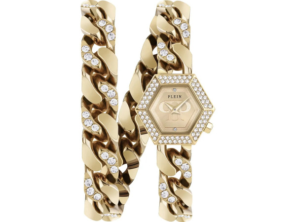 Philipp Plein Horloge Snake Hexagon Goud 24mm