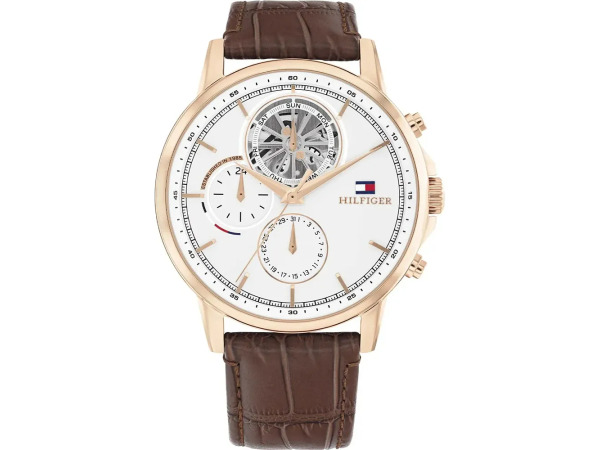 Tommy Hilfiger Horloge Stewart Rosegoud/Bruin 44mm – foto 2 – kavel bij XL Auctions