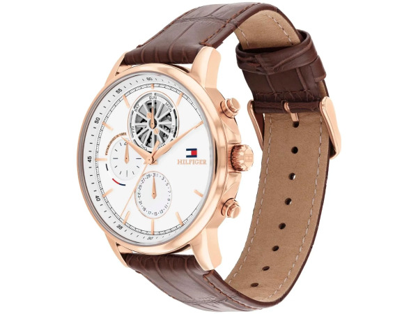 Tommy Hilfiger Horloge Stewart Rosegoud/Bruin 44mm – foto 3 – kavel bij XL Auctions