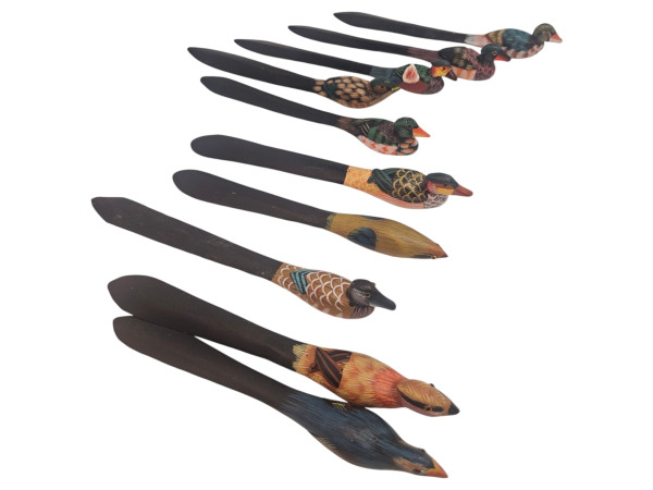 10 Handgesneden Houten Vogel Briefopeners – foto 3 – kavel bij XL Auctions