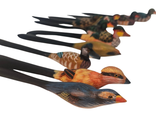 10 Handgesneden Houten Vogel Briefopeners – foto 4 – kavel bij XL Auctions