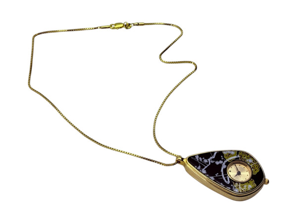 Vintage | Elegant Druppel Kettinghorloge met Lakwerk – foto 5 – kavel bij XL Auctions