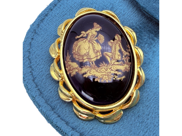Limoges | Elegante Broche met Romantisch Decor – foto 2 – kavel bij XL Auctions