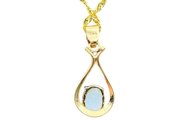 Collier | Vergulde Ketting met Opaal Hanger – foto 4 – kavel bij XL Auctions