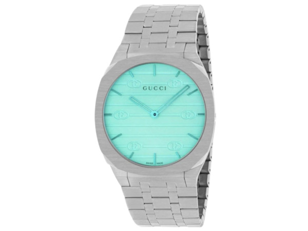 Gucci | Luxe 25H Horloge met Turquoise Wijzerplaat