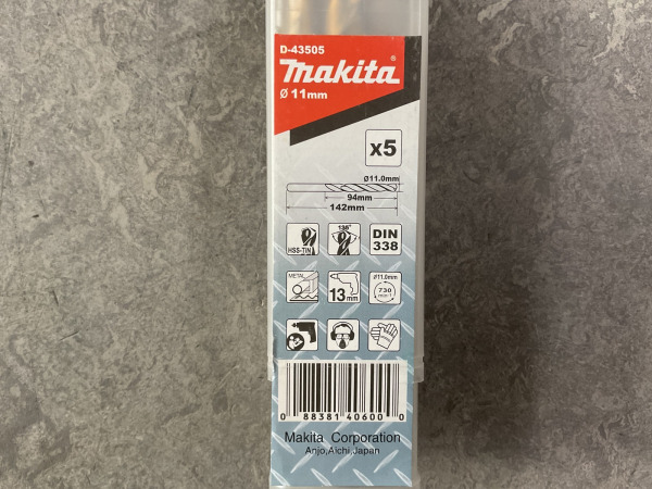 10x Makita metaalboor ø11x142mm 5-pack HSS-TiN – foto 3 – kavel bij XL Auctions