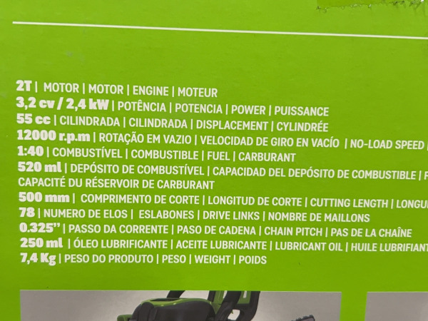 Vito kettingzaag 450mm 12000 tpm 55cc Agro – foto 8 – kavel bij XL Auctions