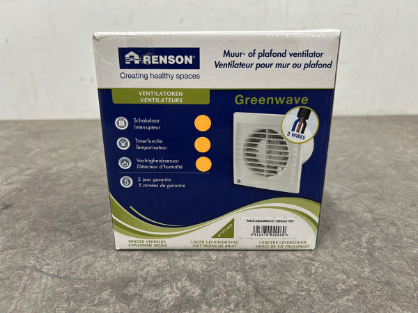 Renson ventilator ø125mm met vochtsensor en timer Greenwave – foto 2 – kavel bij XL Auctions