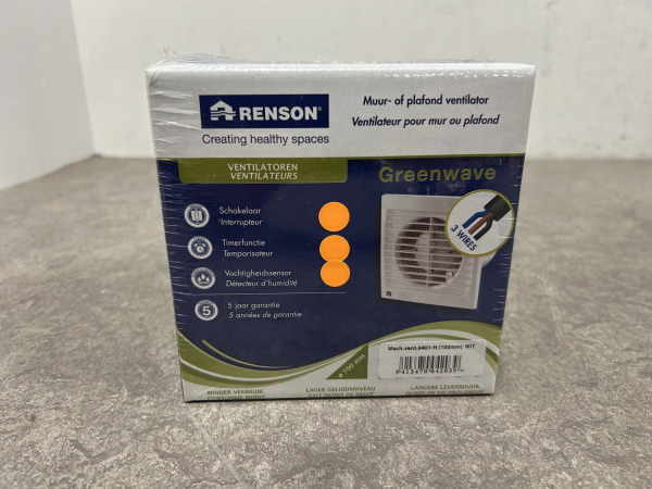 Renson ventilator met vochtsensor ø100mm Greenwave – foto 2 – kavel bij XL Auctions