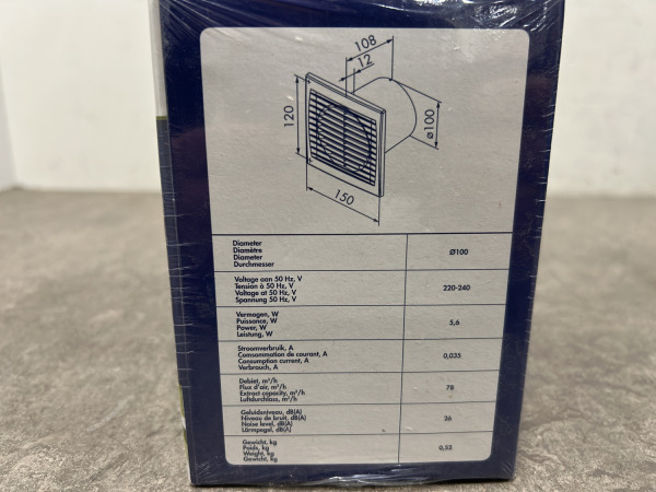Renson ventilator met vochtsensor ø100mm Greenwave – foto 5 – kavel bij XL Auctions