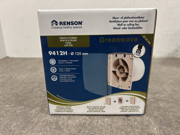 Renson ventilator met vochtsensor ø125mm Greenwave – kavel bij XL Auctions