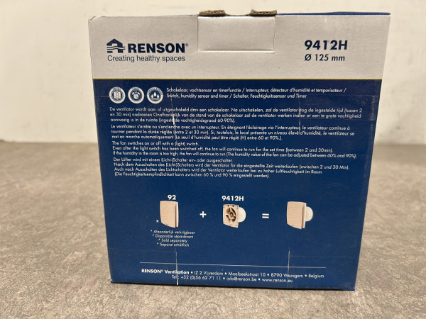 Renson ventilator met vochtsensor ø125mm Greenwave – foto 2 – kavel bij XL Auctions