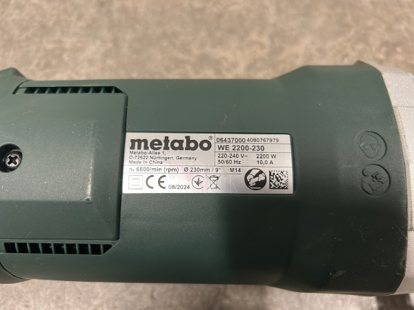 Metabo haakse slijper 2200W WE 22-230 MVT – foto 8 – kavel bij XL Auctions