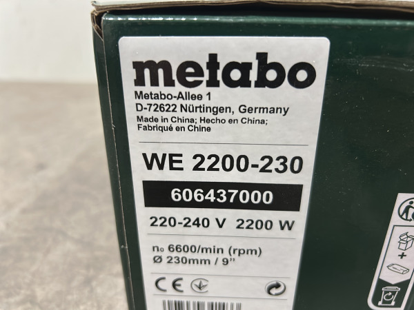 Metabo haakse slijper 2200W WE 22-230 MVT – foto 10 – kavel bij XL Auctions