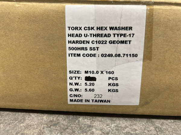 Doos schroeven ø10x160mm Torx met Geomet-coating – foto 5 – kavel bij XL Auctions