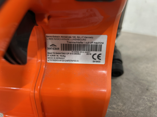 Norton doorslijpmachine benzine ø350 mm Clipper CP514 – foto 6 – kavel bij XL Auctions