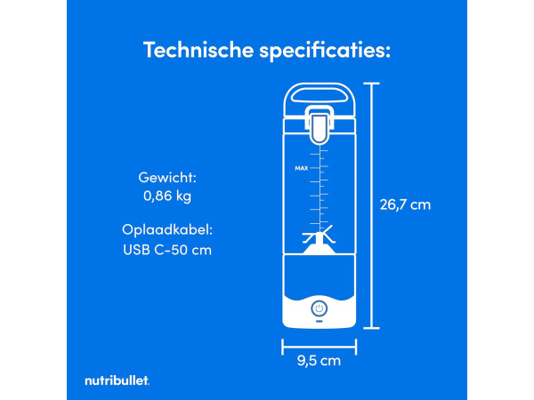 nutribullet Draagbare smoothiemaker - 475 ml - USB-C – foto 3 – kavel bij XL Auctions