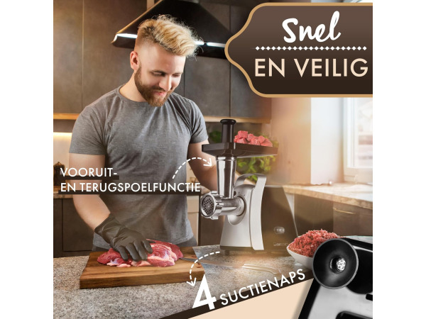 Clatronic® Vleesmolen 1000W - FW 3803 - incl. worstvuller – foto 2 – kavel bij XL Auctions