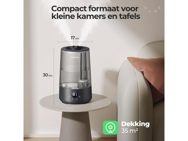 Homvana Luchtbevochtiger - 3,6L - 16 dB (SilentSpary Tech) – foto 2 – kavel bij XL Auctions