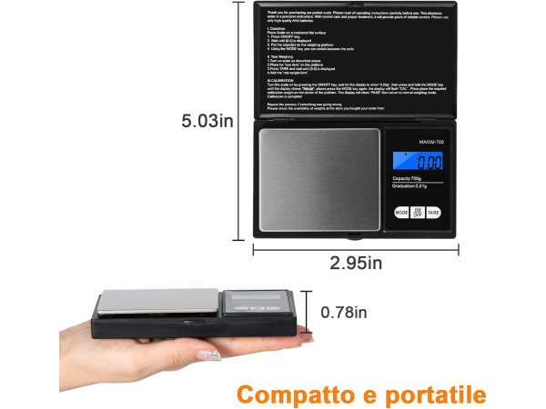 Vinabo Digitale precisieweegschaal 700g/0.01g – foto 3 – kavel bij XL Auctions