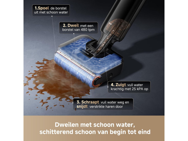 DREAME T12 Pro-A nat- en droogstofzuiger(Mist vuilwatertank) – foto 9 – kavel bij XL Auctions