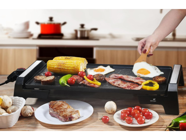 SENYA Elektrische grillplaat - 2200W - 6 tot 8 personen – foto 4 – kavel bij XL Auctions