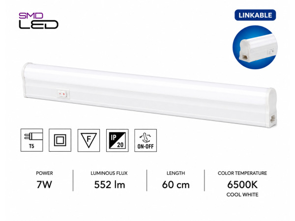 10x LED Balk Onder-Meubel 7W – 6400K – Wit – 60cm – SIGMA-7 – kavel bij XL Auctions