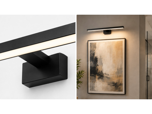 2x LED Spiegel-/Schilderijlamp 8W – Zwart – LEYLEK-8 – foto 3 – kavel bij XL Auctions