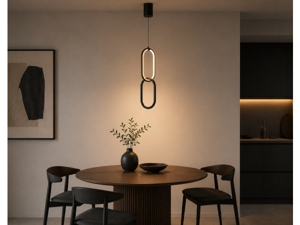 LED Hanglamp 12W – 4000K – Zwart – IP20 – SANTANA – foto 4 – kavel bij XL Auctions