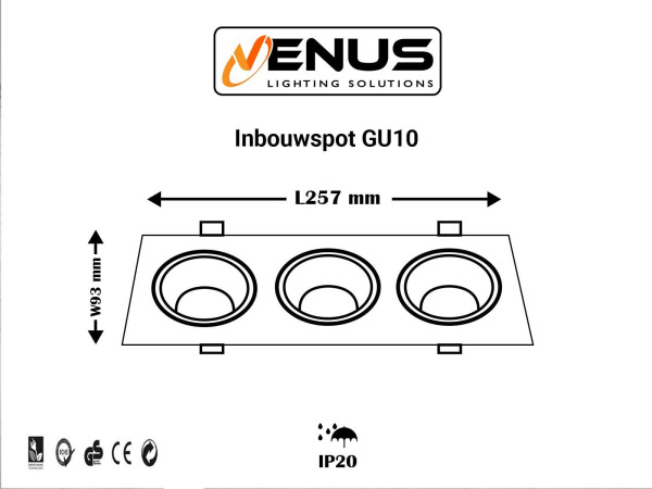 10x Downlight Houder – Kantelbaar – GU10 – Wit/Zwart – EP-3 – foto 5 – kavel bij XL Auctions