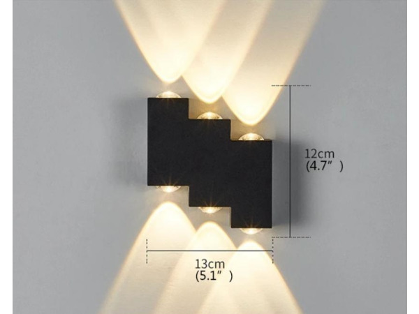4x Tweezijdige LED Wandlamp – 6W – 3500K – IP54 – SW-45-3 – foto 3 – kavel bij XL Auctions