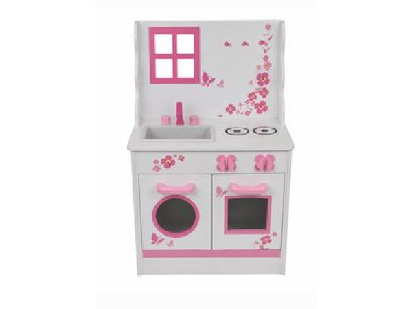 Playwood - Speel Keuken Wit met Roze – foto 2 – kavel bij XL Auctions