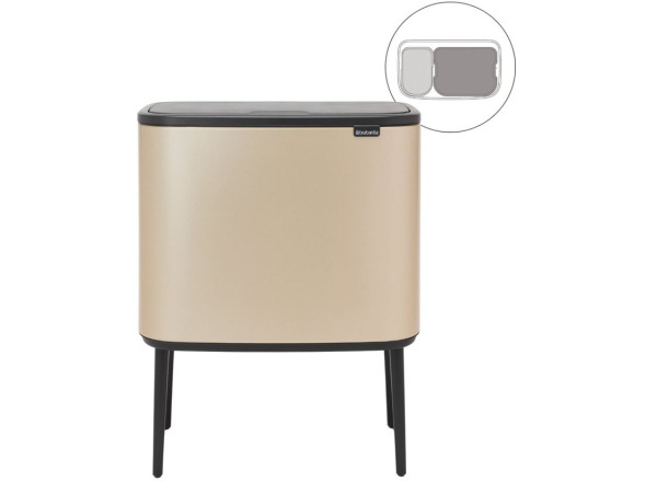 Brabantia Bo Touch Bin Prullenbak - 11 + 23 liter Metallic G – kavel bij XL Auctions