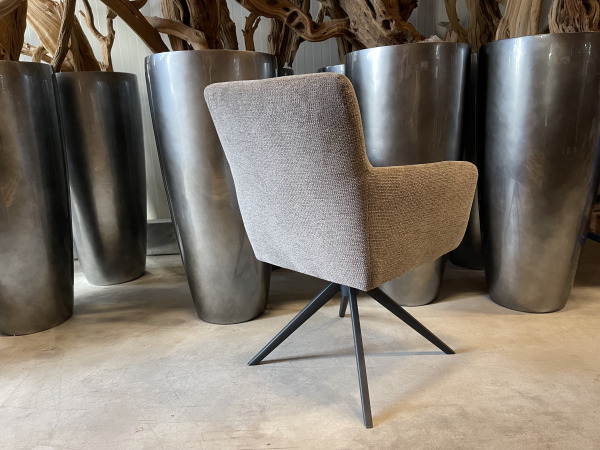 Eetkamerstoel Turner (set van 4) weefstof - liver/taupe – foto 2 – kavel bij XL Auctions