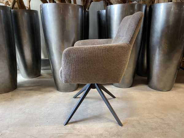 Eetkamerstoel Turner (set van 4) weefstof - liver/taupe – foto 3 – kavel bij XL Auctions