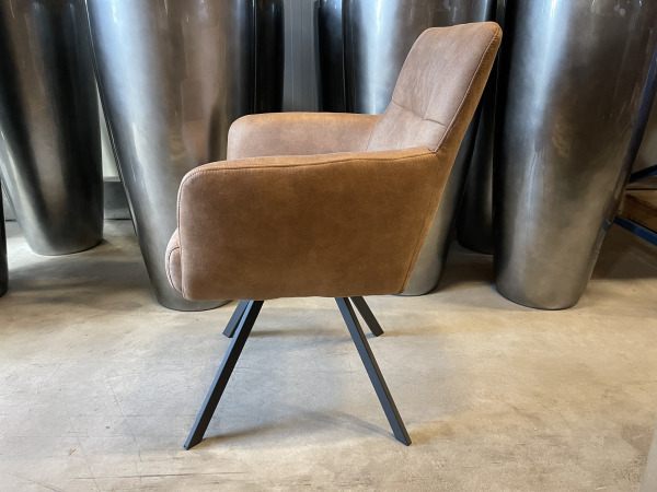 Eetkamerstoel Manur (set van 6) Microvezel stof - Cognac – foto 3 – kavel bij XL Auctions