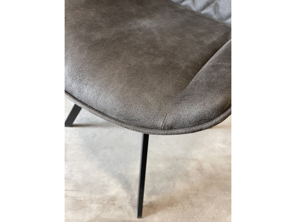 Eetkamerstoel Diamond (set van 4) microleder - antraciet – foto 3 – kavel bij XL Auctions