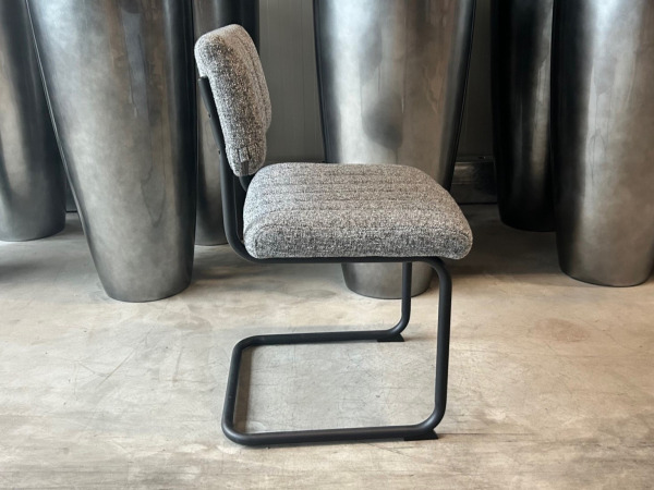 Eetkamerstoel Wicky (set van 4) Linnenstof - Donker Grijs – foto 4 – kavel bij XL Auctions