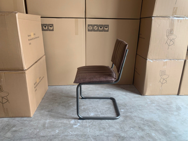 Stoel Dunk (set van 6) Stof - Bruin - Donkerbruin – foto 3 – kavel bij XL Auctions