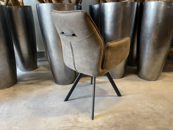 Eetkamerstoel Vigo (set van 8) microvezel stof- taupe/stone – foto 3 – kavel bij XL Auctions