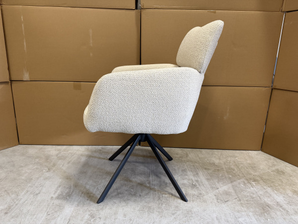 Hallan Armstoel (set van 8) - Stof - Naturel – foto 3 – kavel bij XL Auctions