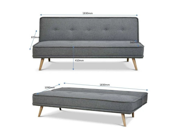 Pure Garden & Living - Slaapbank Roma Donkergrijs 180X83X84 – foto 3 – kavel bij XL Auctions