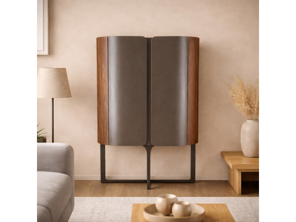 Wandkast Walnoot - 160cm - Notenhout bruin - Bronze 