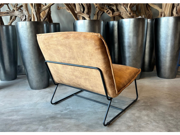 Fauteuil Casper - Velours - Velvet - Cognac - Goud – foto 2 – kavel bij XL Auctions