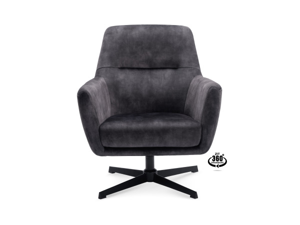 Fauteuils Emma (set van 2) - Draaibaar - Velours-Anthracite – foto 3 – kavel bij XL Auctions