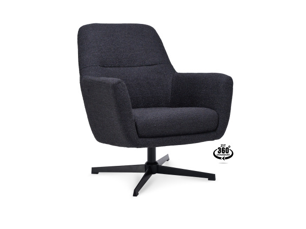 Fauteuils Emma - Draaibaar - Boucle - Zwart – foto 3 – kavel bij XL Auctions