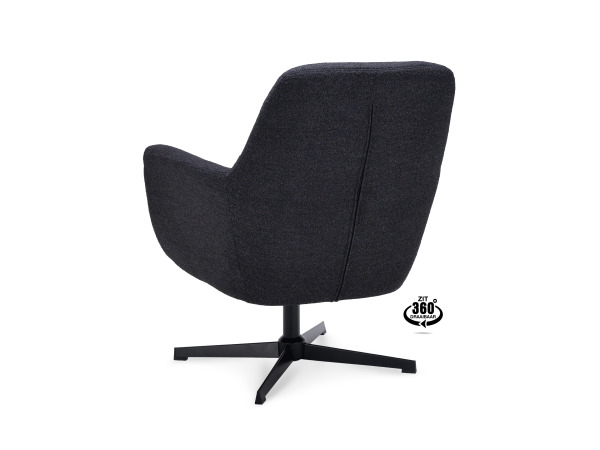 Fauteuils Emma (set van 2) - Draaibaar - Boucle-Zwart – foto 5 – kavel bij XL Auctions