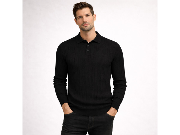 Cappuccino Italia Mestre Knit Polo Zwart - XXL – kavel bij XL Auctions
