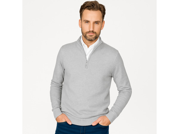 Cappuccino Italia Mock Zip Pullover Grijs - M – foto 2 – kavel bij XL Auctions