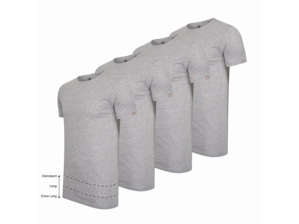 Cappuccino Italia 4-Pack T-shirts Ronde Hals Grijs - Extra Lang - L – foto 2 – kavel bij XL Auctions